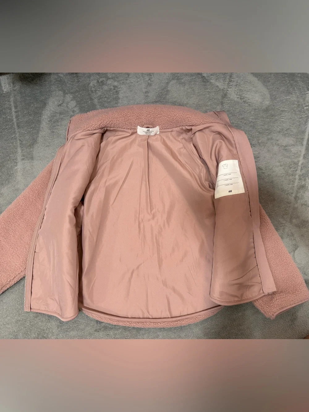 H&M Girl Dusty Pink Fleece Zip Jacket 6-8